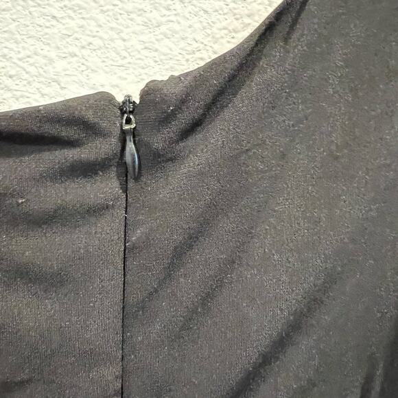 S.L. Fashions Dress Missy 16 Black Rhinestone Ruched Party Event Glam LBD NEW - Picture 8 of 10